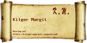 Kilger Margit névjegykártya